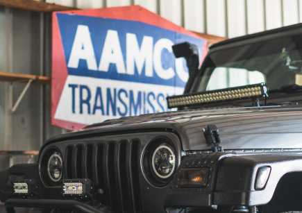 Jeep in front of the AAMCO transmission service center